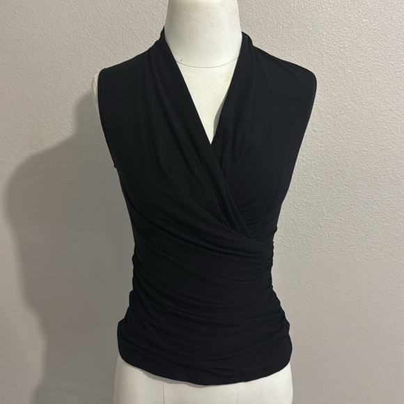 MM Lafleur The Blixen Top Black Ruched Sleeveless Blouse - Picture 2 of 7